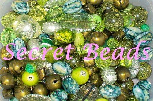 ***BEST BUY*** Unsorted Acrylic Beads - Shades of Green