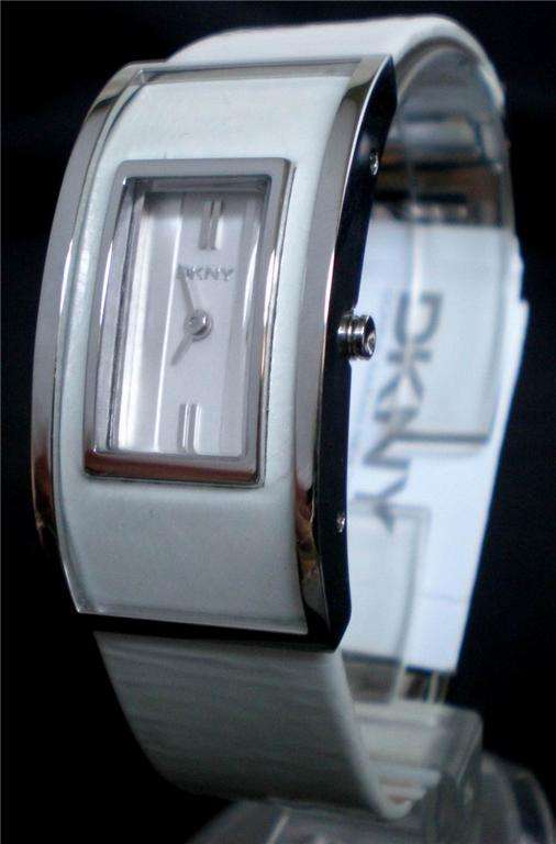 NEW DKNY LADIES WHITE LEATHER W/ BRACELET WATCH