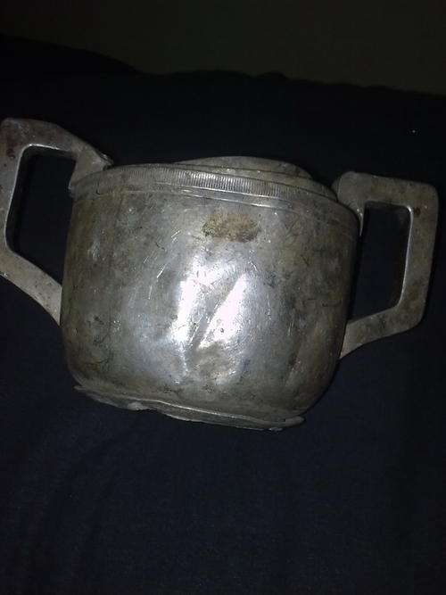 tested 93% ag 5%cu (not sure) suger pot damage no top