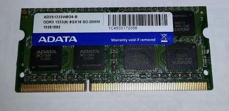 Adata laptop memory 8Gb DDR3 1333Mhz
