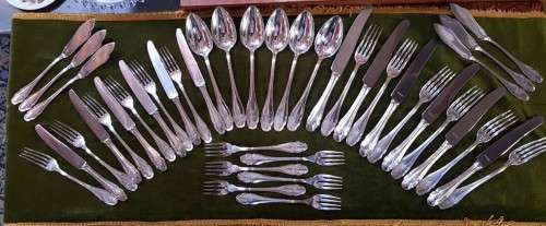 Antiques Hallmarked silver complete cutlery set (AWS Wellner 800)