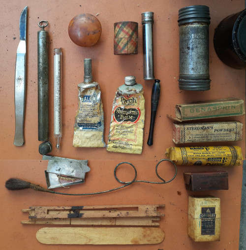 Vintage medical bottle collection