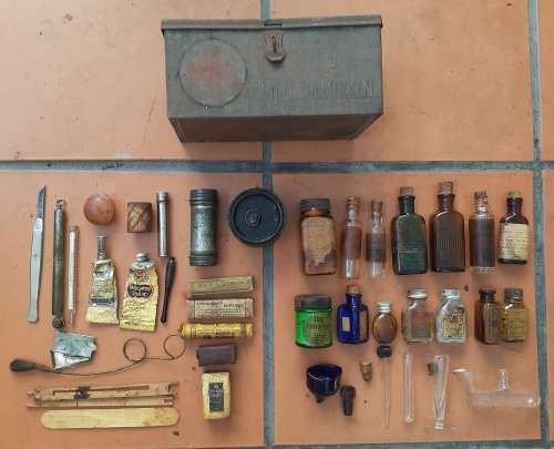Vintage medical bottle collection