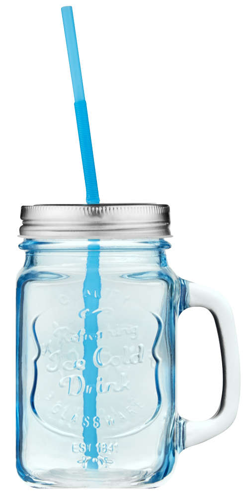 Mason Drink Jar Blue Ombre