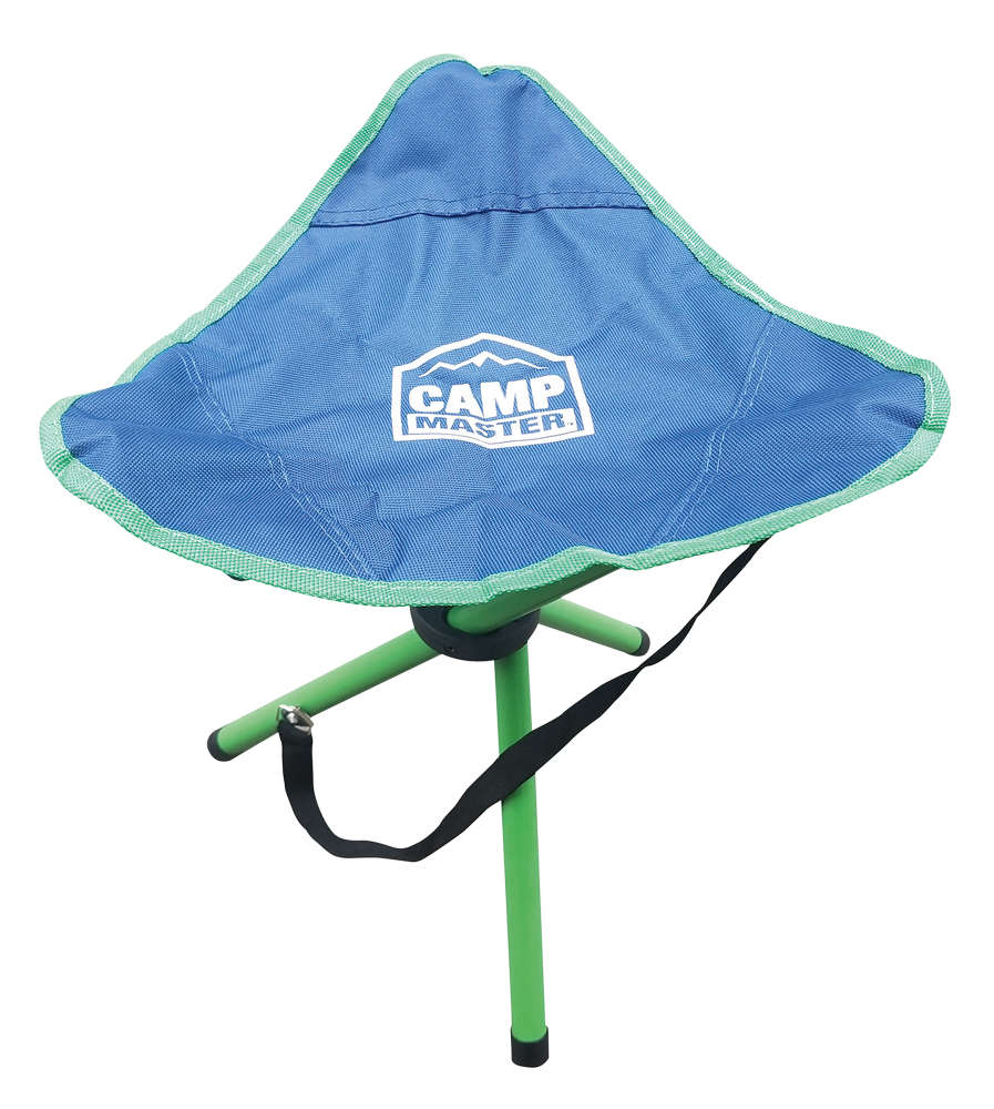 Camp Master Set of 2 Tripod Stool - Blue/Green