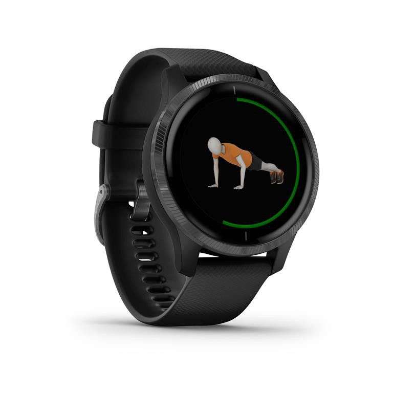 Garmin Venu Smartwatch - 43mm Black Silicone Band
