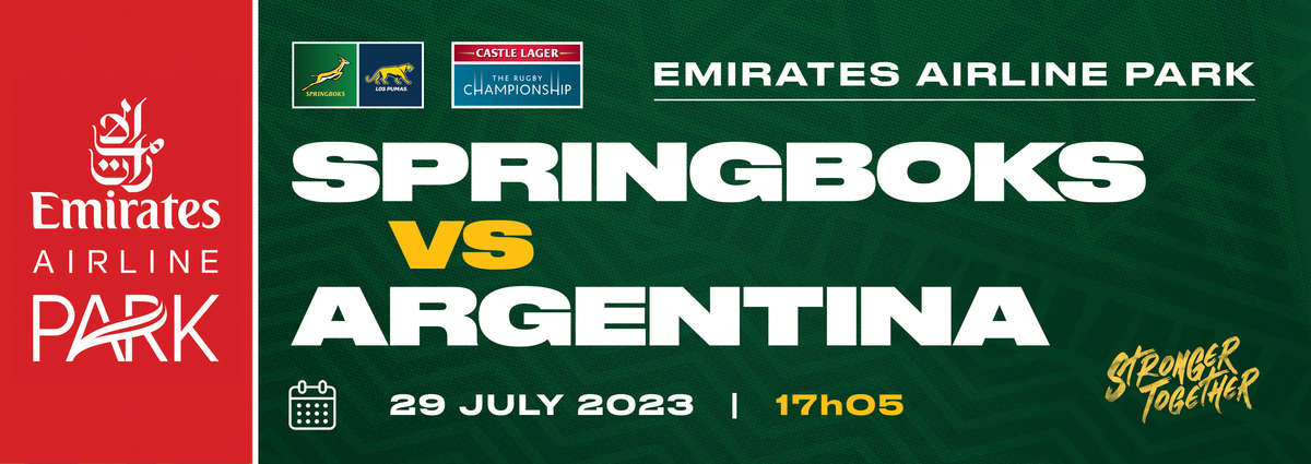4x Springboks vs Argentina tickets 29 July 2023